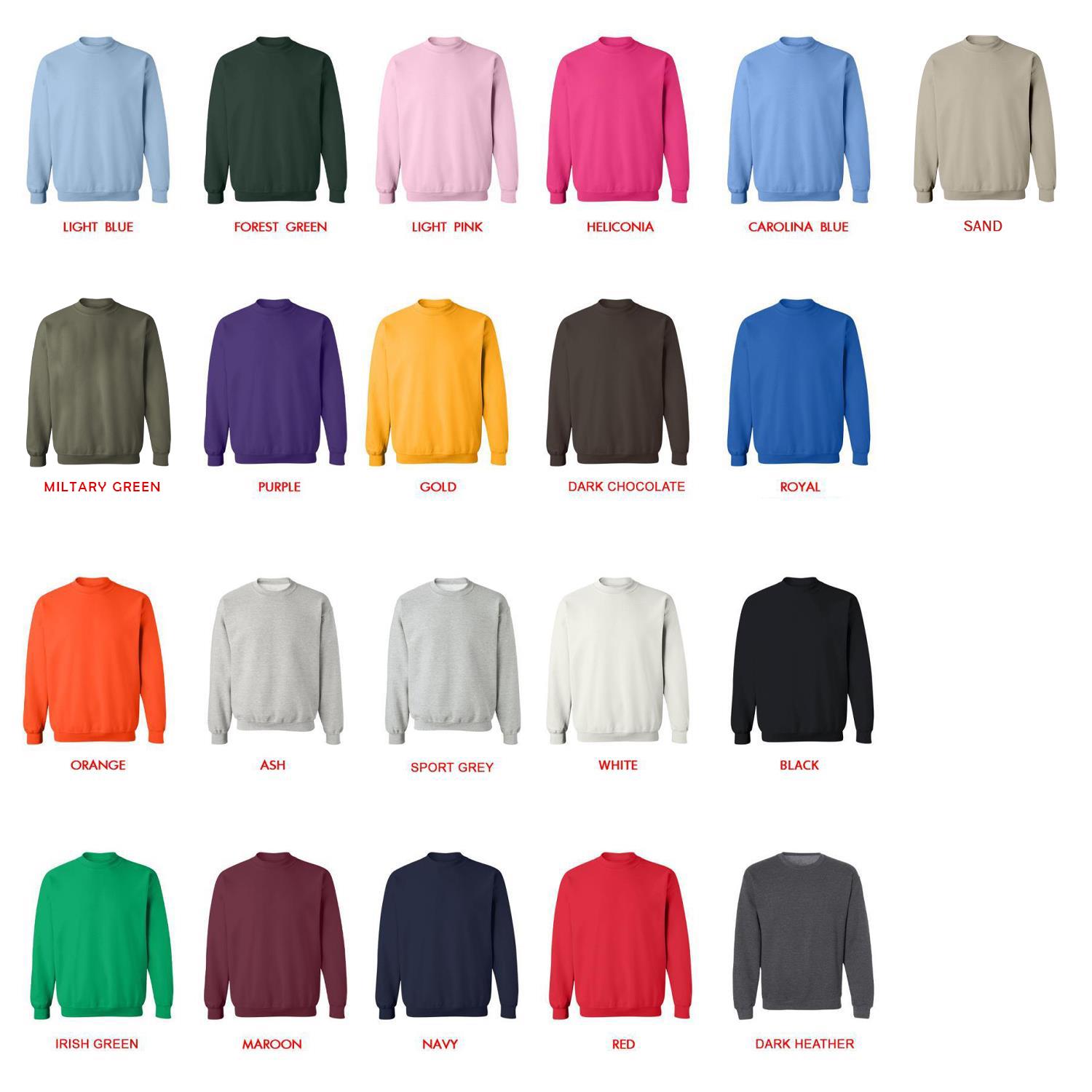 sweatshirt color chart - Dune Merch