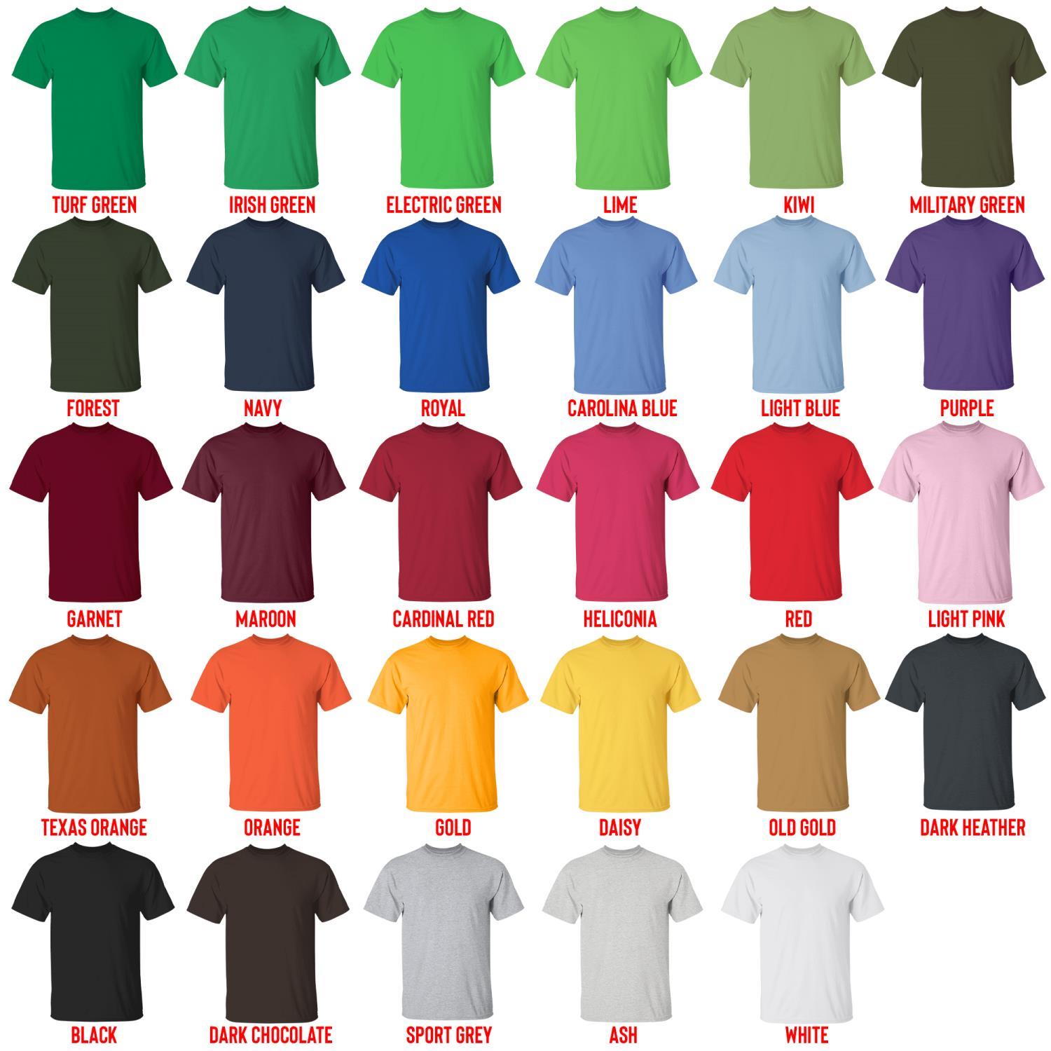 t shirt color chart - Dune Merch