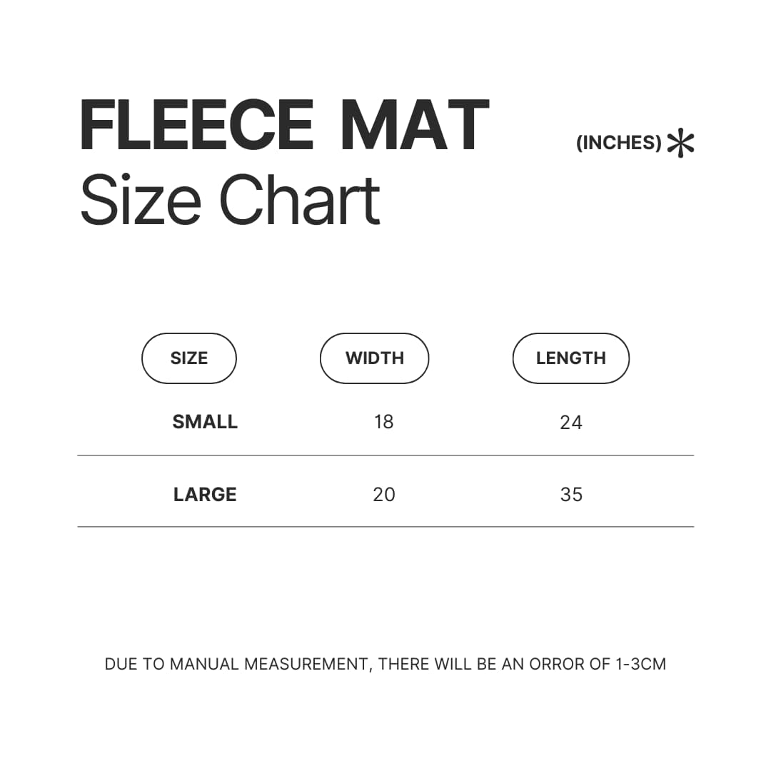 Fleece Mat Size Chart - Dune Merch