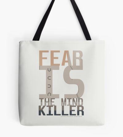 Dune Fear Is The Mind Killer Pale Cream Background Tote Bag