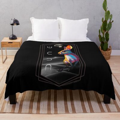Dune Sand Mouse Black Background Throw Blanket