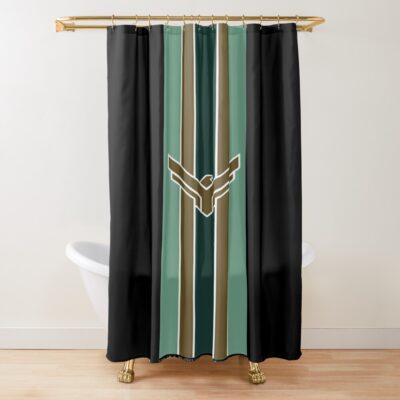 Dune House Atreides Banner Stripes Green Shower Curtain