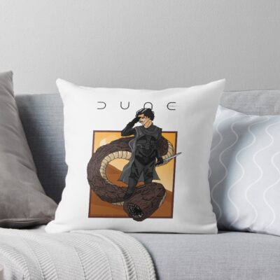 Dune Sandworm Riding Throw Pillow